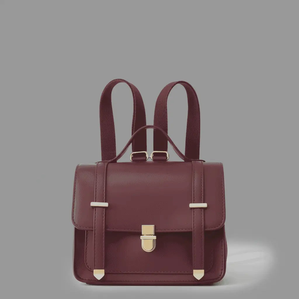 Sac à dos rétro vintage Rouge, vue de face