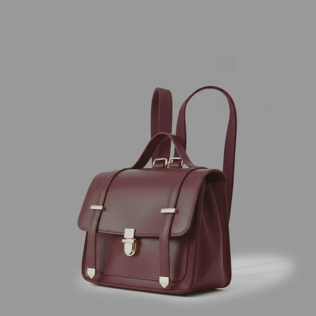 Sac à dos rétro vintage Rouge, vue de profil