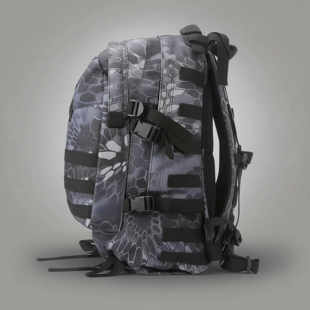 Sac à dos tactique multifonctionnel Noir Python, vue de cote