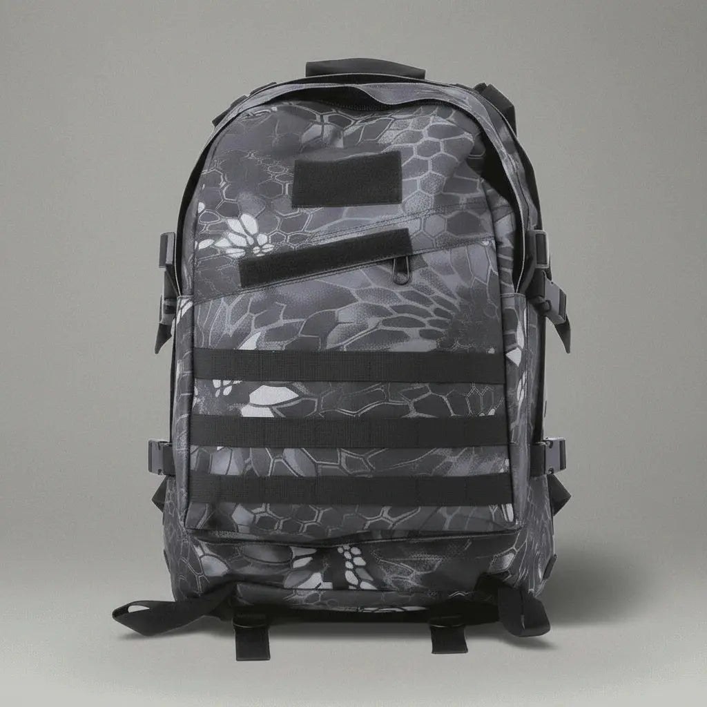 Sac à dos tactique multifonctionnel Noir Python, vue de face