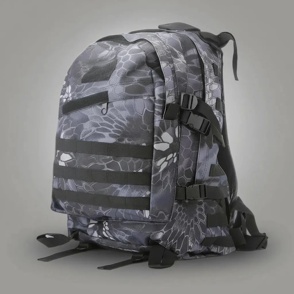 Sac à dos tactique multifonctionnel Noir Python, vue de profil