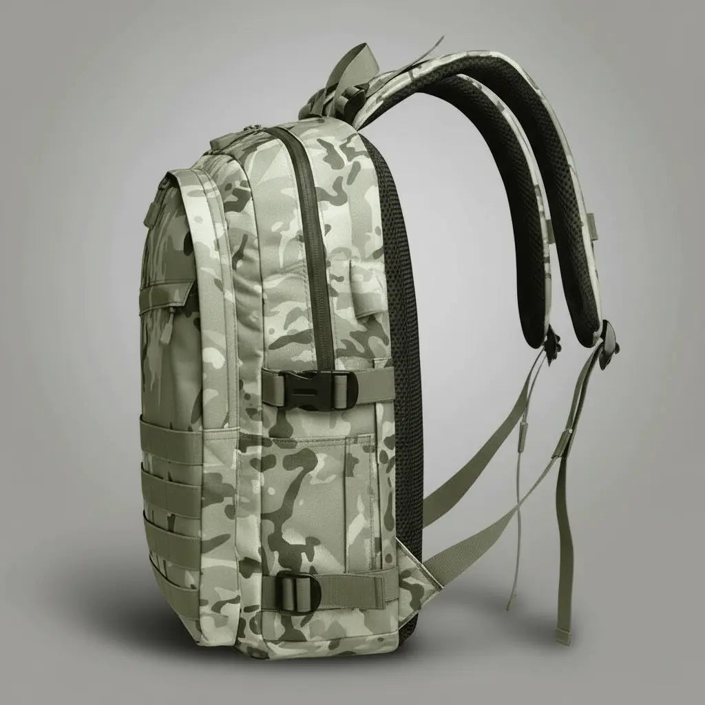 Sac à dos tactique USB Camouflage Vert, vue de côté