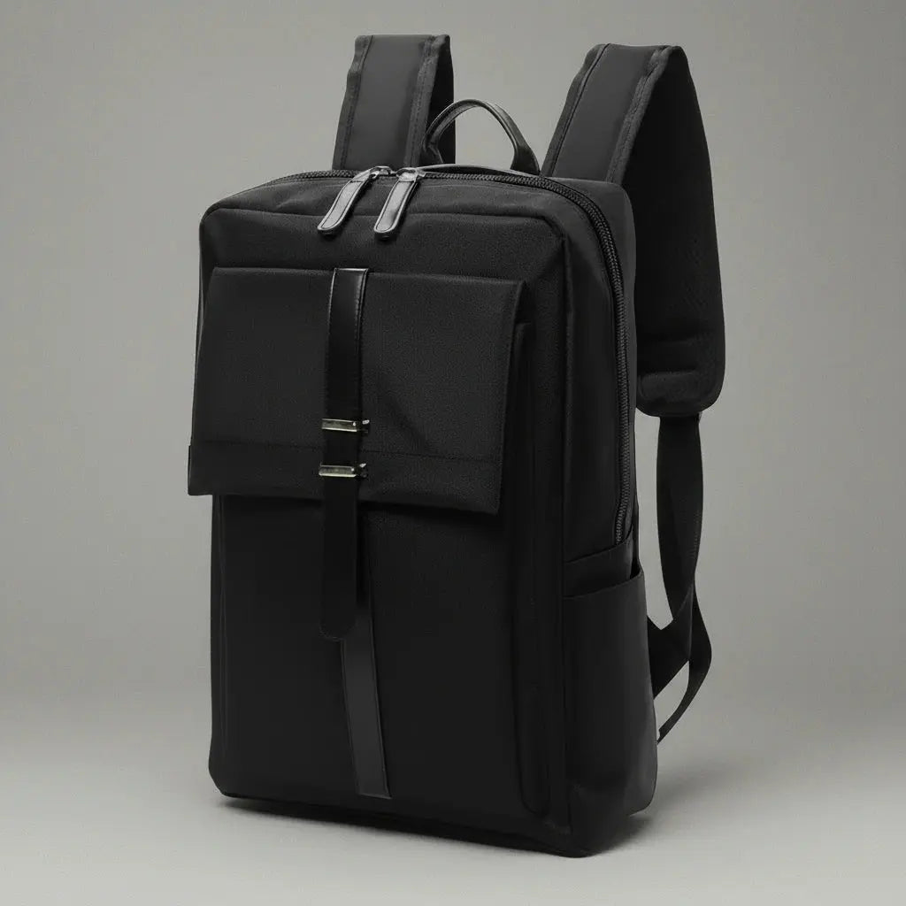 Sac à dos université Noir, vue de profil
