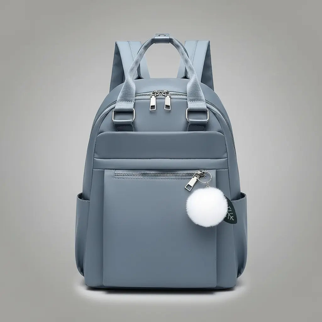 Sac à dos urbain femme imperméable Bleu, vue de face
