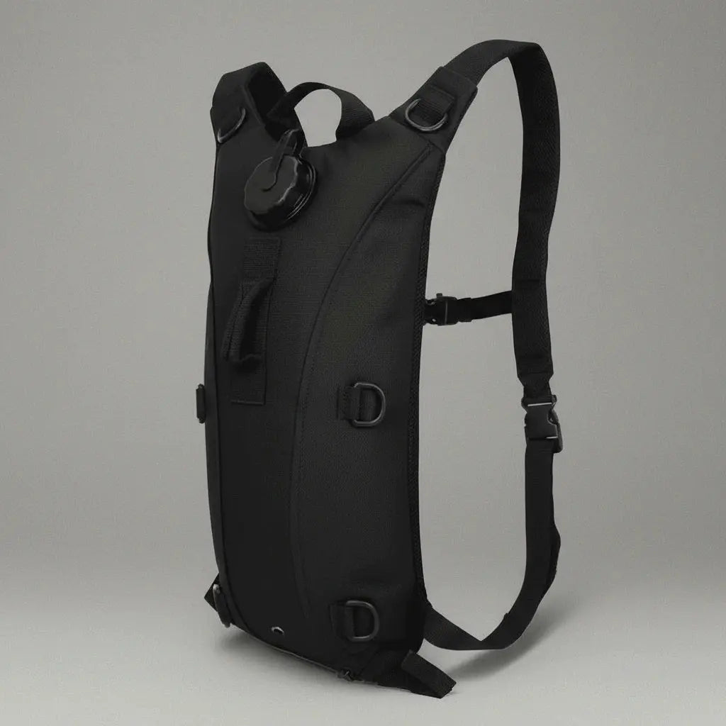 Sac à dos voyage militaire Neutre Noir, vue de profil
