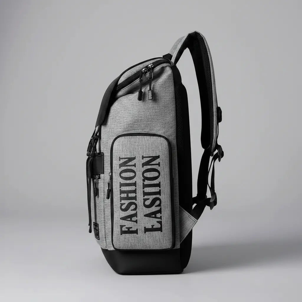 Sac à Dos Voyage Multifonctionnel Gris, vue de côté