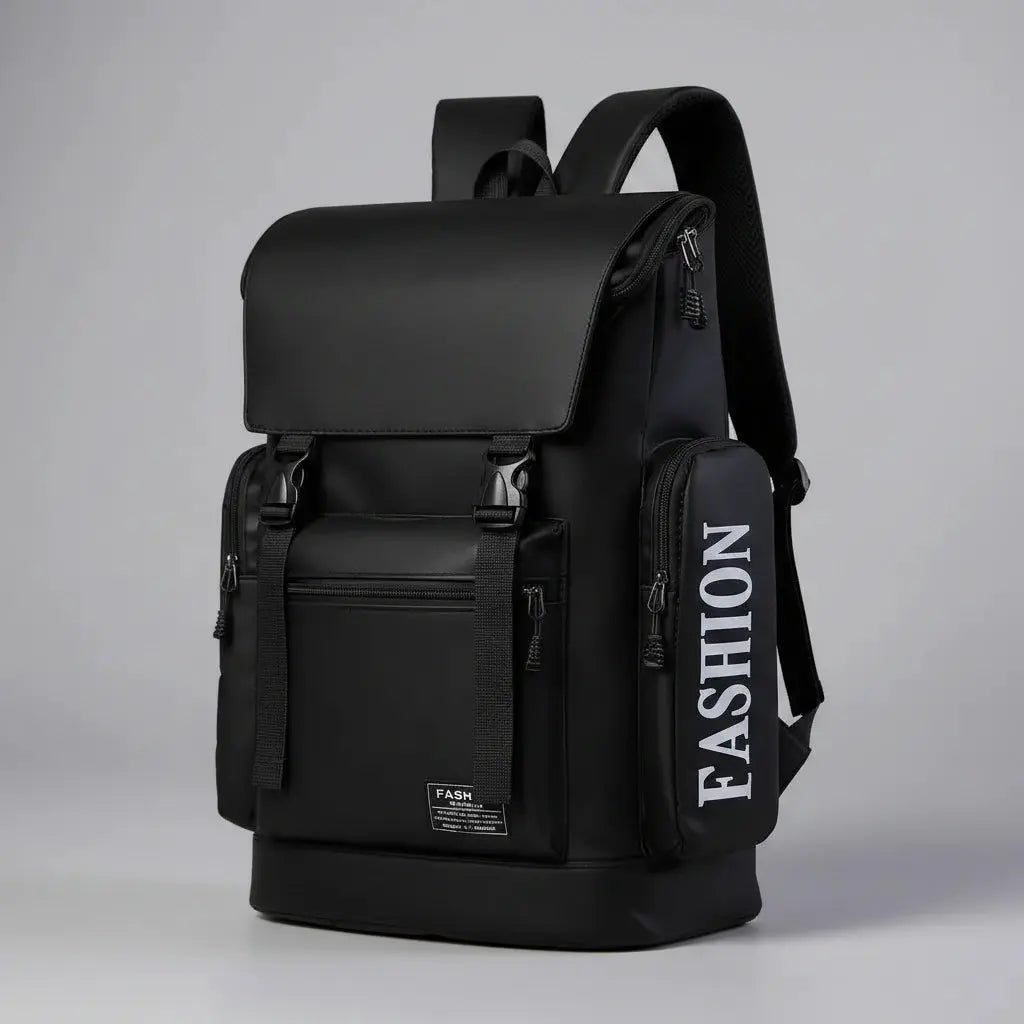 Sac à Dos Voyage Multifonctionnel Noir, vue de profil